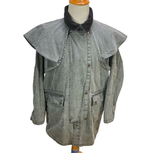 VTG Kakadu Traders Australia Jacket Khaki Dust Rider OutBack‎ Coat L/XL Gray